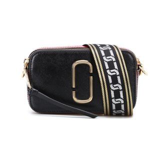 Marc Jacobs Snapshot Sling Bag Two Tone Black/Chianti Leather Camera Mini